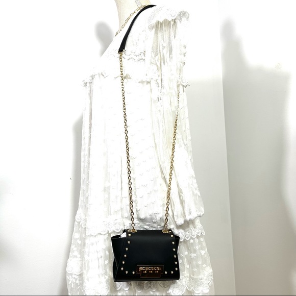 🍒ZAC ZAC POSEN Black Leather women’s Mini CrossBody Bag - Picture 5 of 11